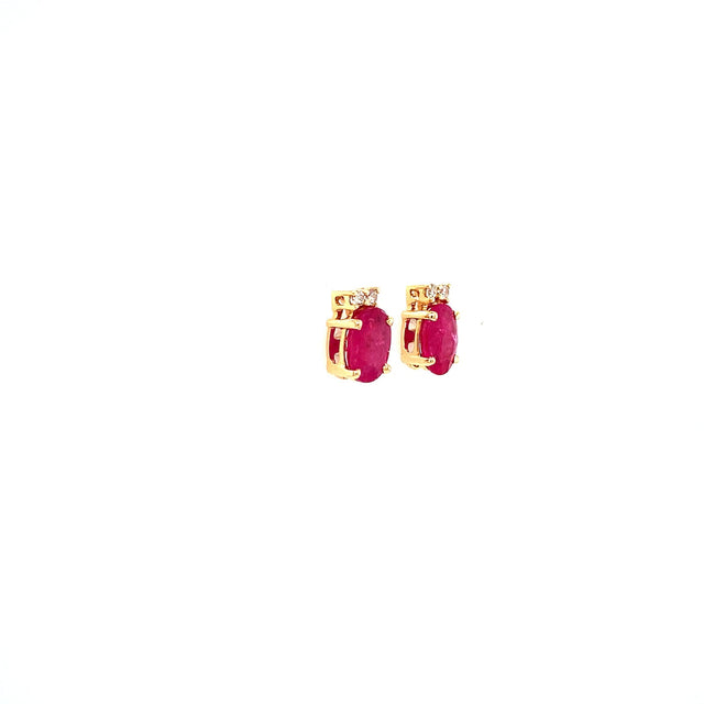 Ruby and Diamond Earring in 14K Yellow Gold - KGT 33503-1