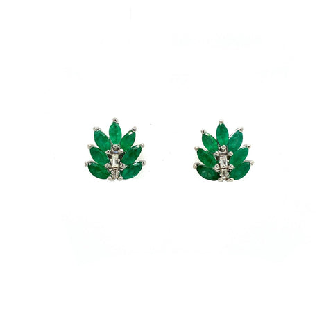 Emerald Earring in .925 Sterling Silver - KST 51668-0
