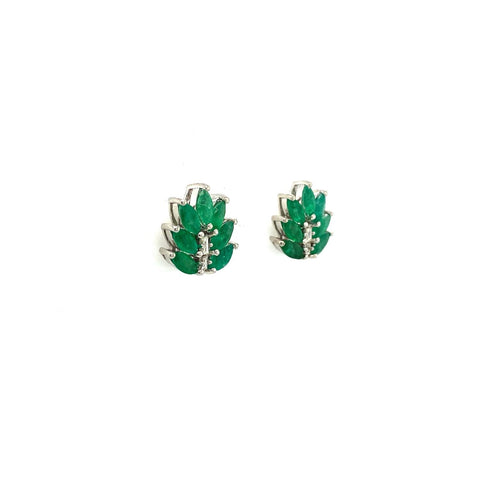 Emerald Earring in .925 Sterling Silver - KST 51668-1