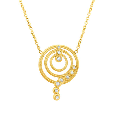 Circle Karma Diamond Flow Necklace- 18K gold with diamonds-2